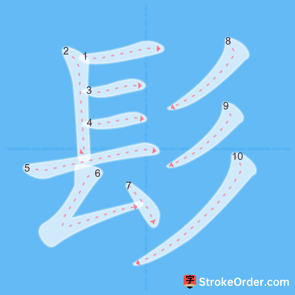 髟 Chinese Stroke Order Animation strokeorder