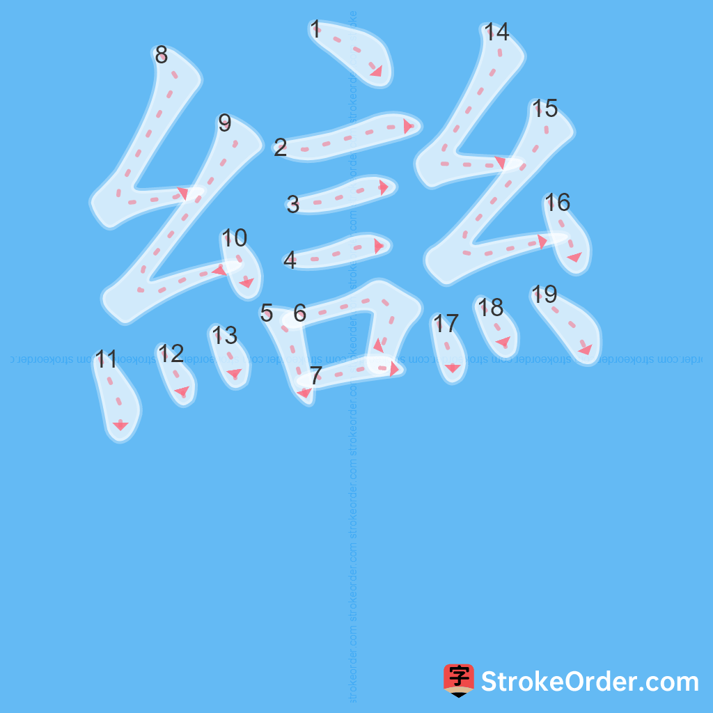 Standard stroke order for the Chinese character 䜌