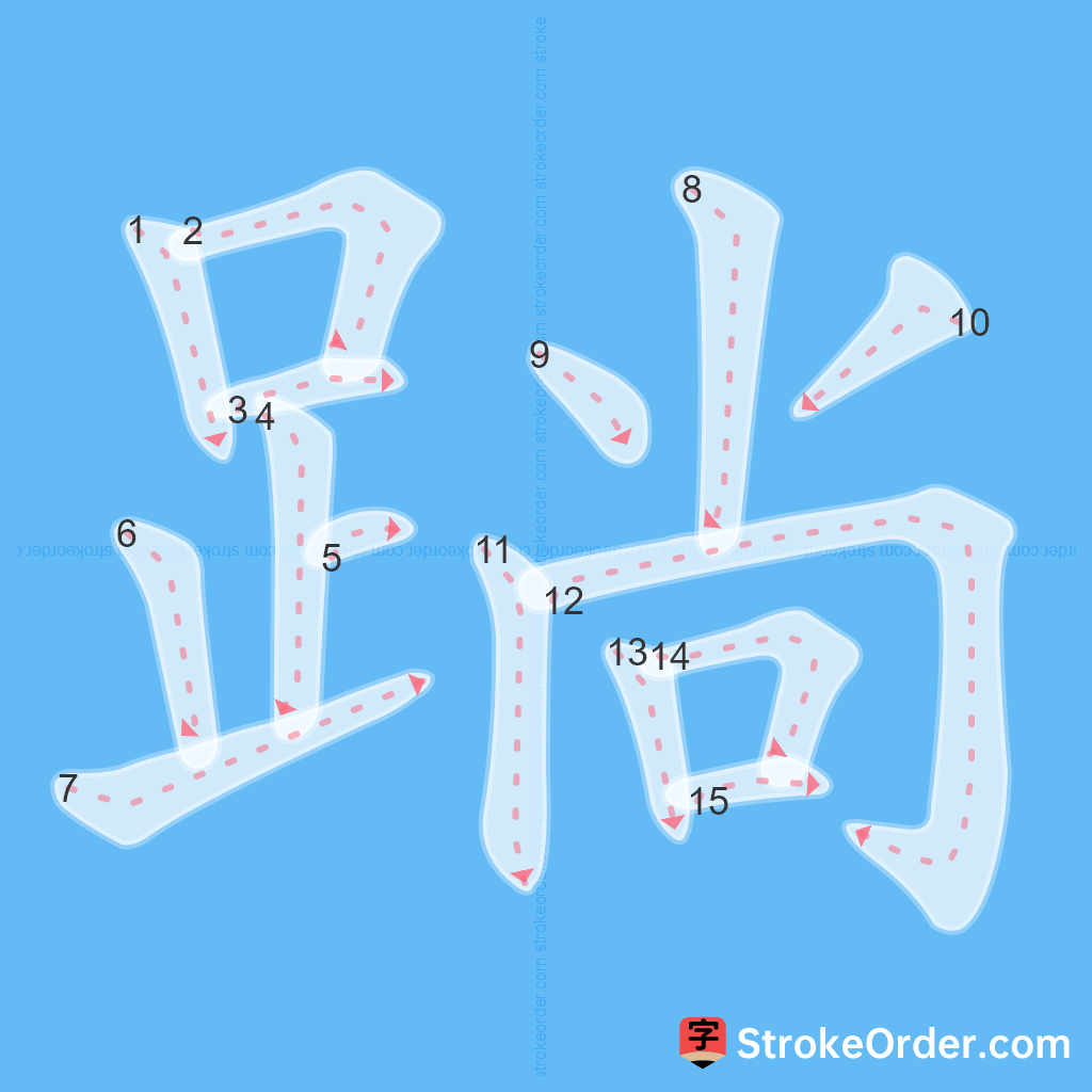 Standard stroke order for the Chinese character 䠀