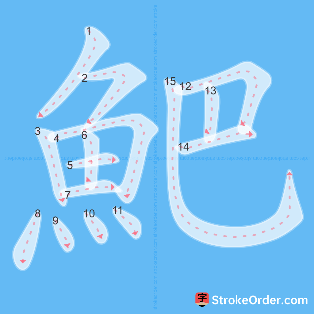 Standard stroke order for the Chinese character 䰾