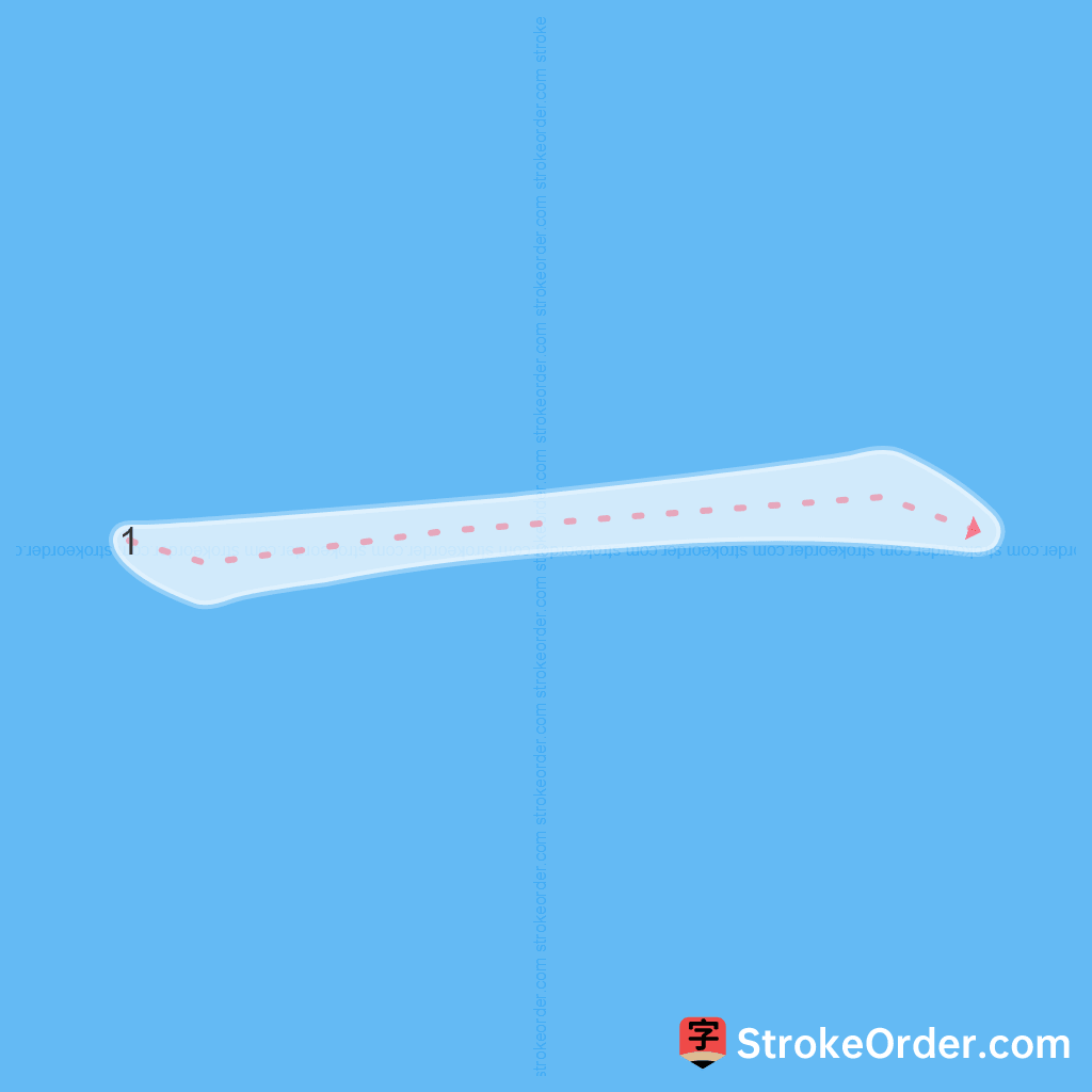 Standard stroke order for the Chinese character 一