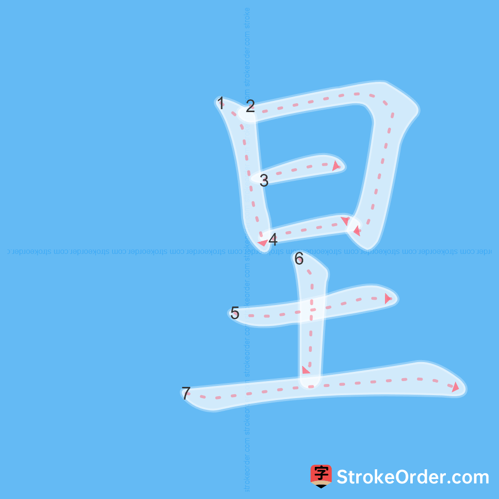 Standard stroke order for the Chinese character 圼