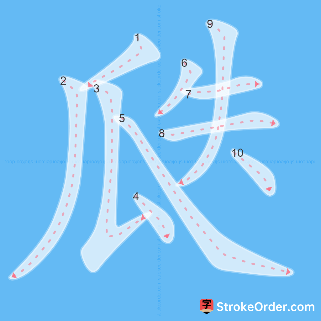 Standard stroke order for the Chinese character 瓞