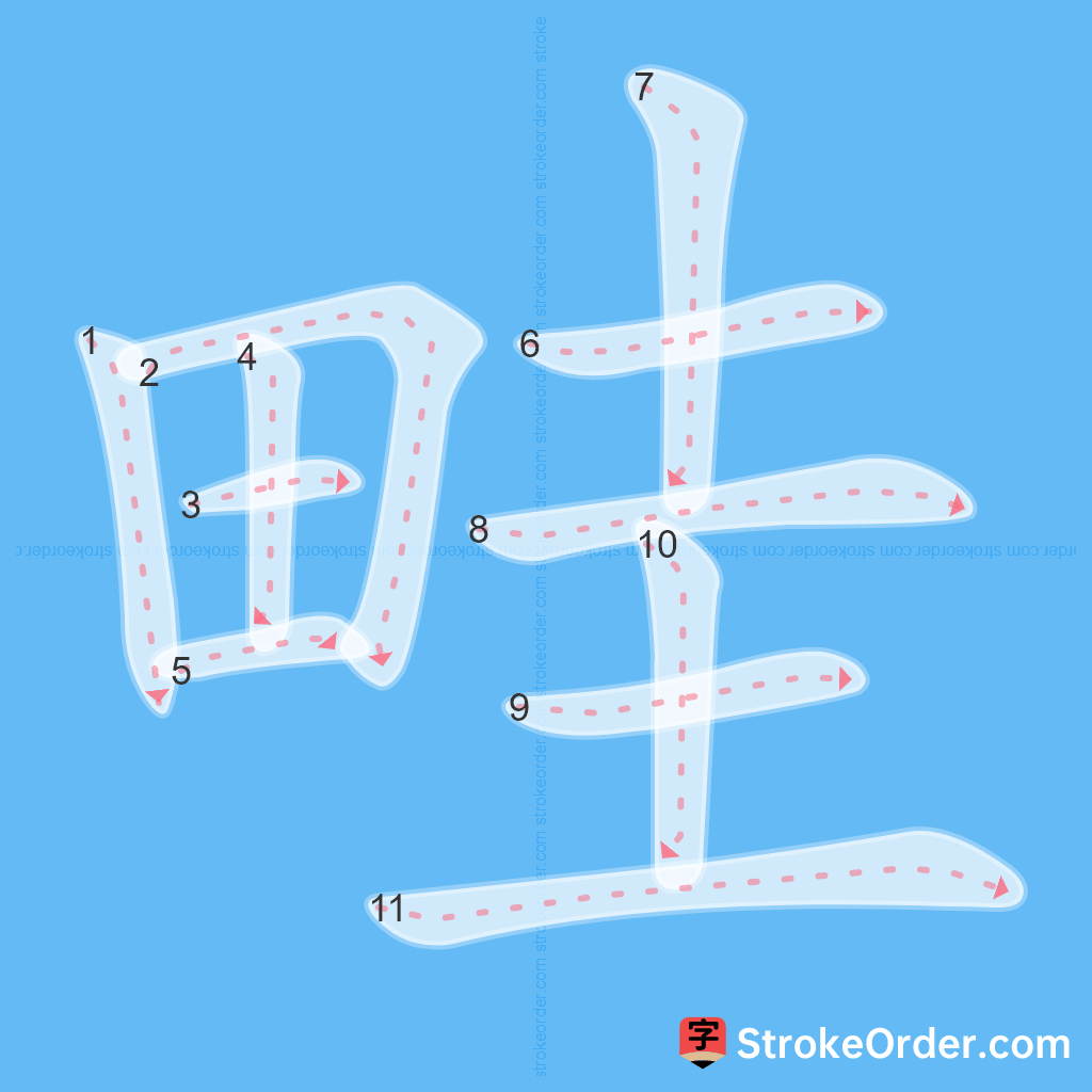Standard stroke order for the Chinese character 畦