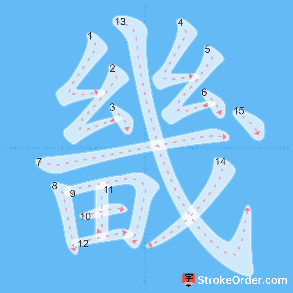 Standard stroke order for the Chinese character 畿