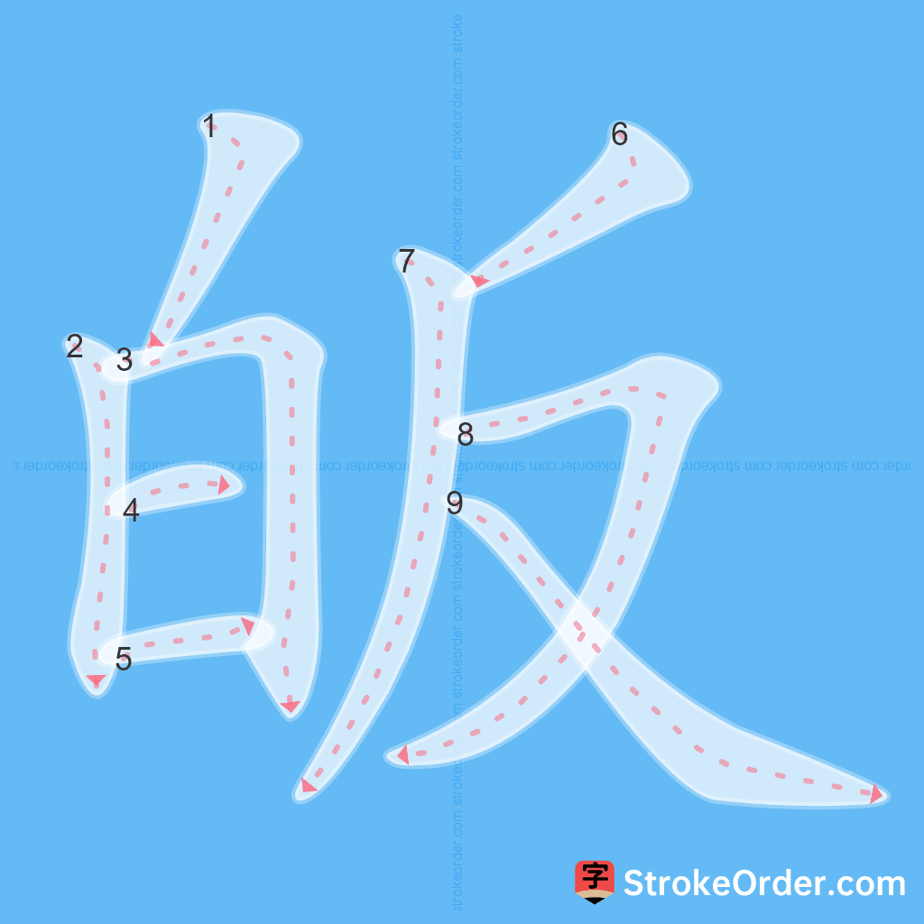 Standard stroke order for the Chinese character 皈