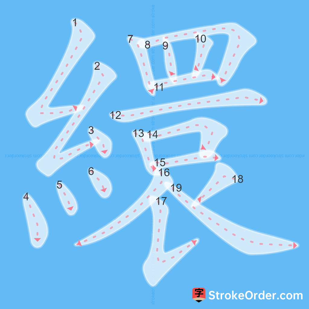 Standard stroke order for the Chinese character 繯