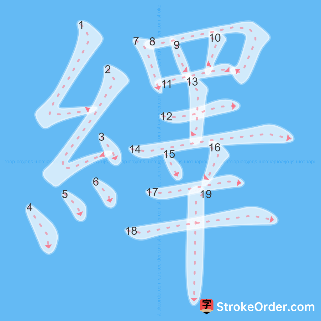 Standard stroke order for the Chinese character 繹