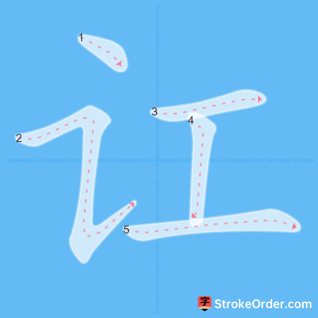 Standard stroke order for the Chinese character 讧