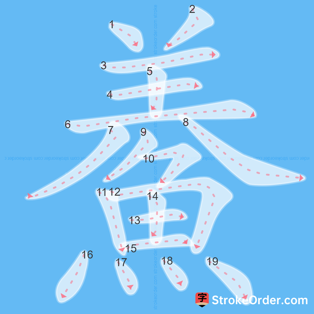 Standard stroke order for the Chinese character 鯗