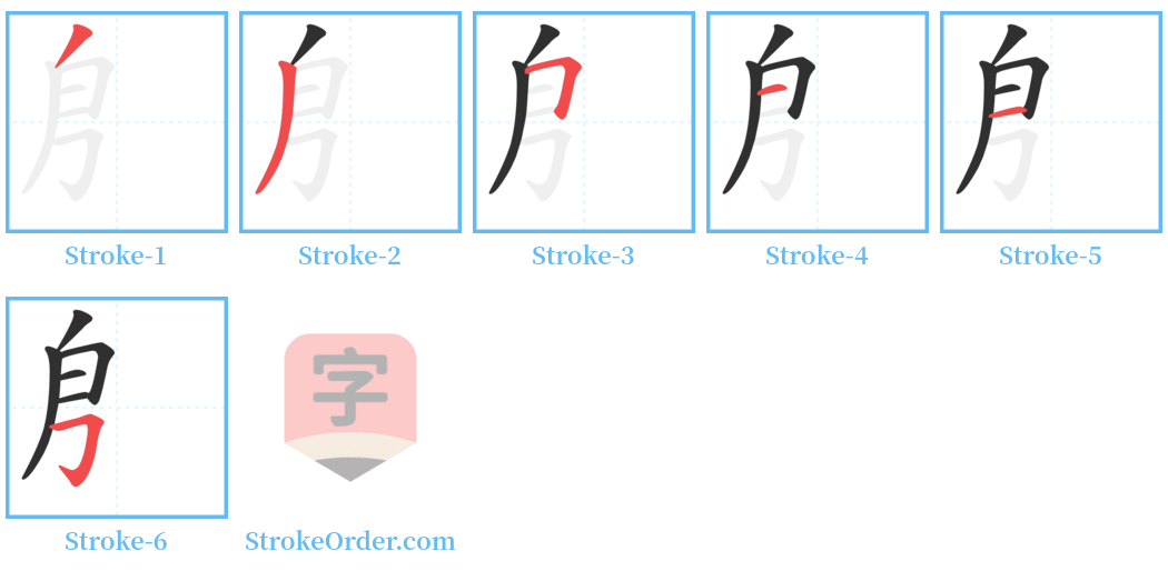 㐆 Stroke Order Diagrams