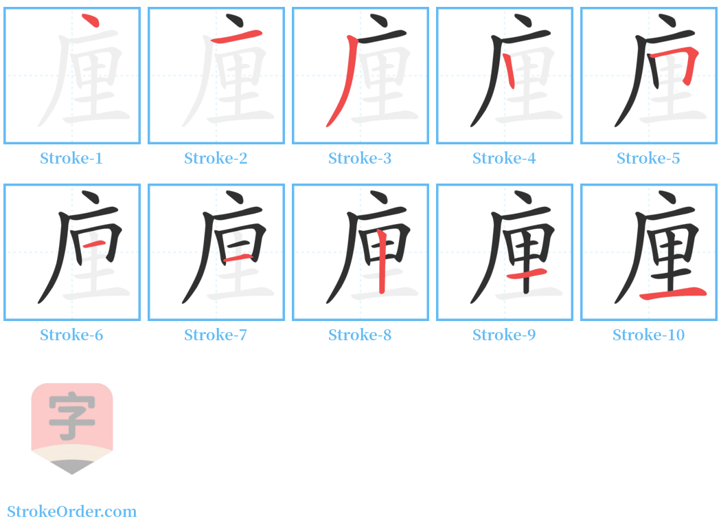 㢆 Stroke Order Diagrams