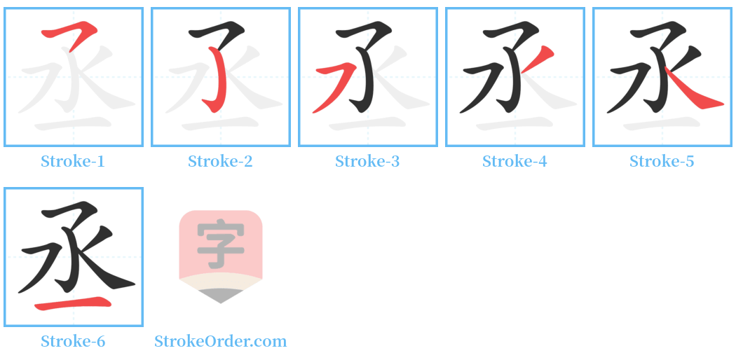 丞 Stroke Order Diagrams