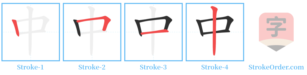 中 Stroke Order Diagrams