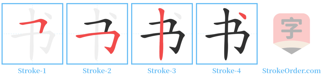 书 Stroke Order Diagrams