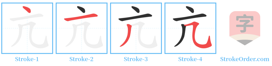 亢 Stroke Order Diagrams