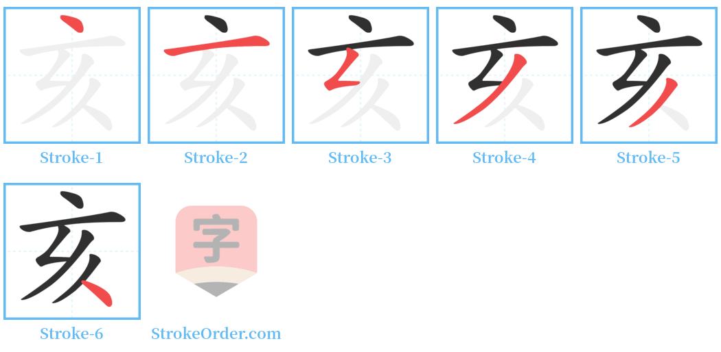 亥 Stroke Order Diagrams