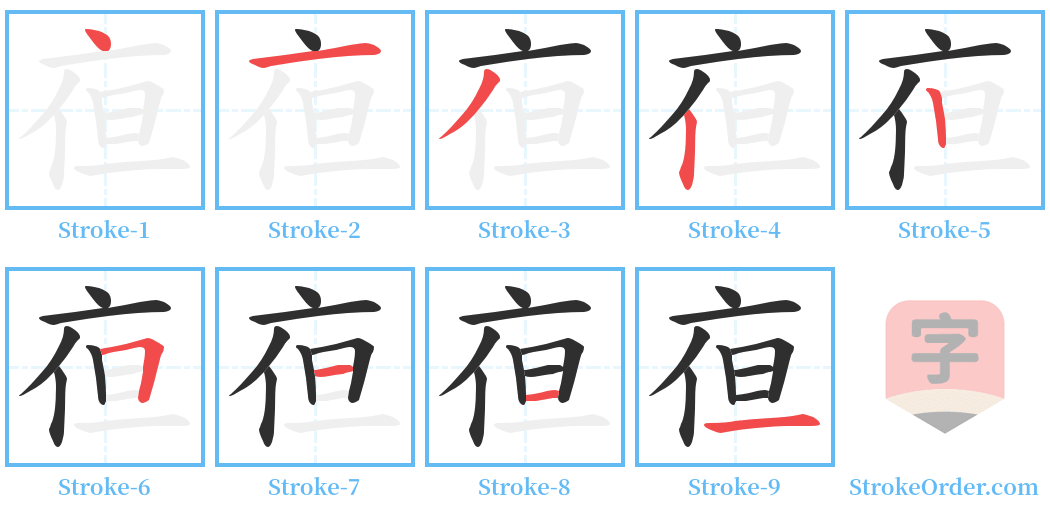 亱 Stroke Order Diagrams