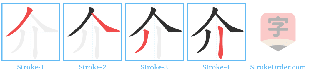 介 Stroke Order Diagrams