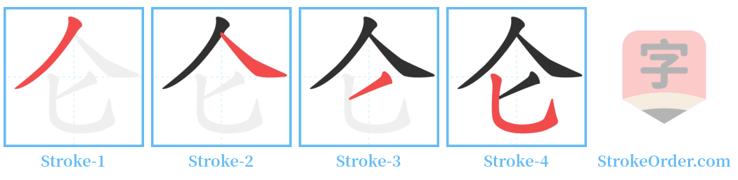 仑 Stroke Order Diagrams