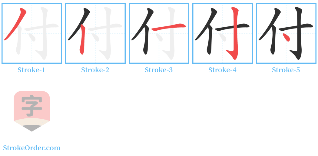付 Stroke Order Diagrams