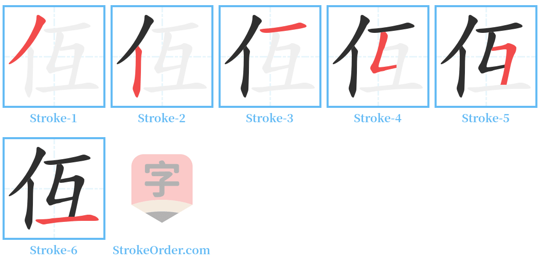 仾 Stroke Order Diagrams