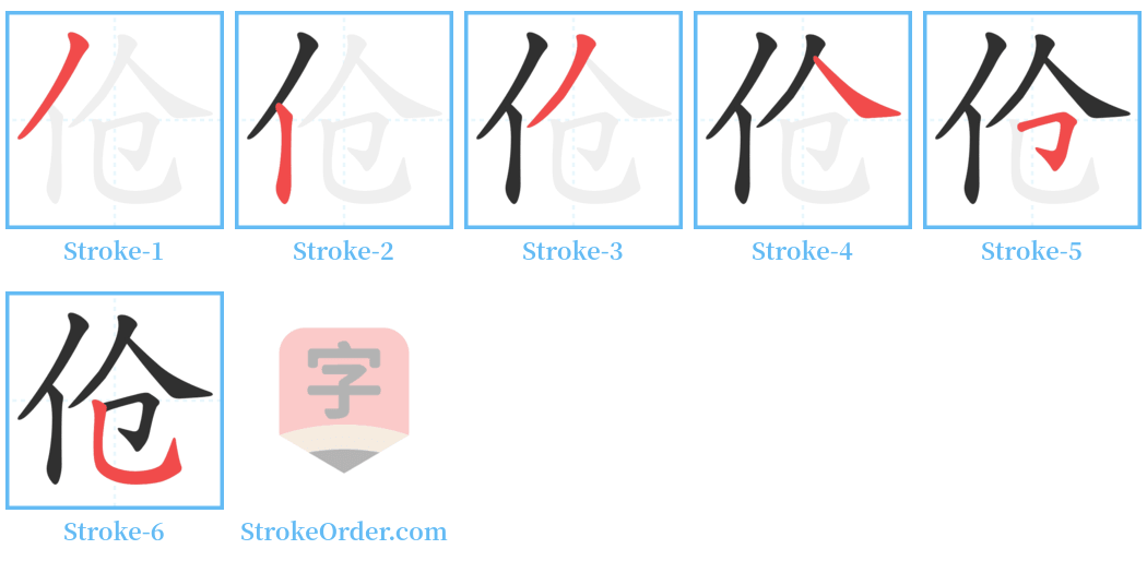 伧 Stroke Order Diagrams