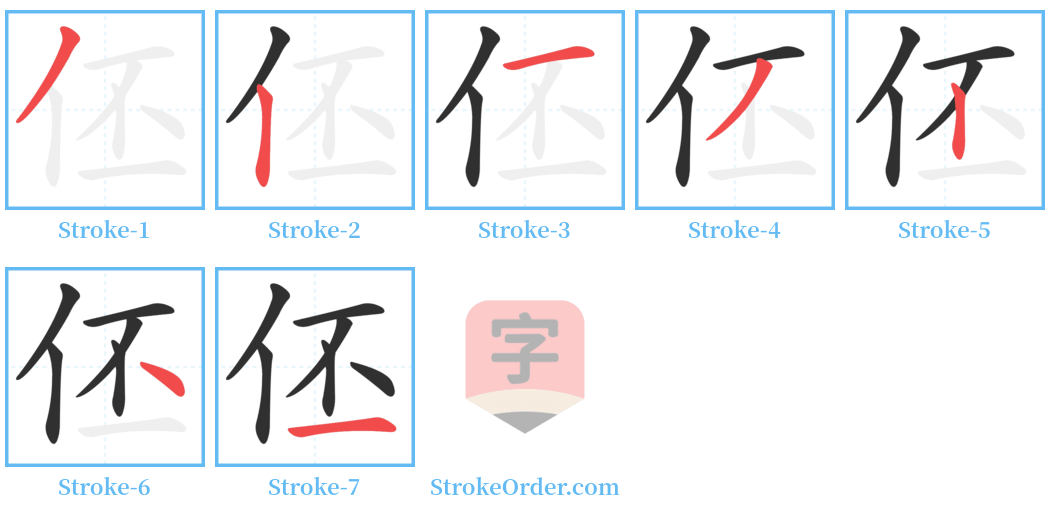 伾 Stroke Order Diagrams