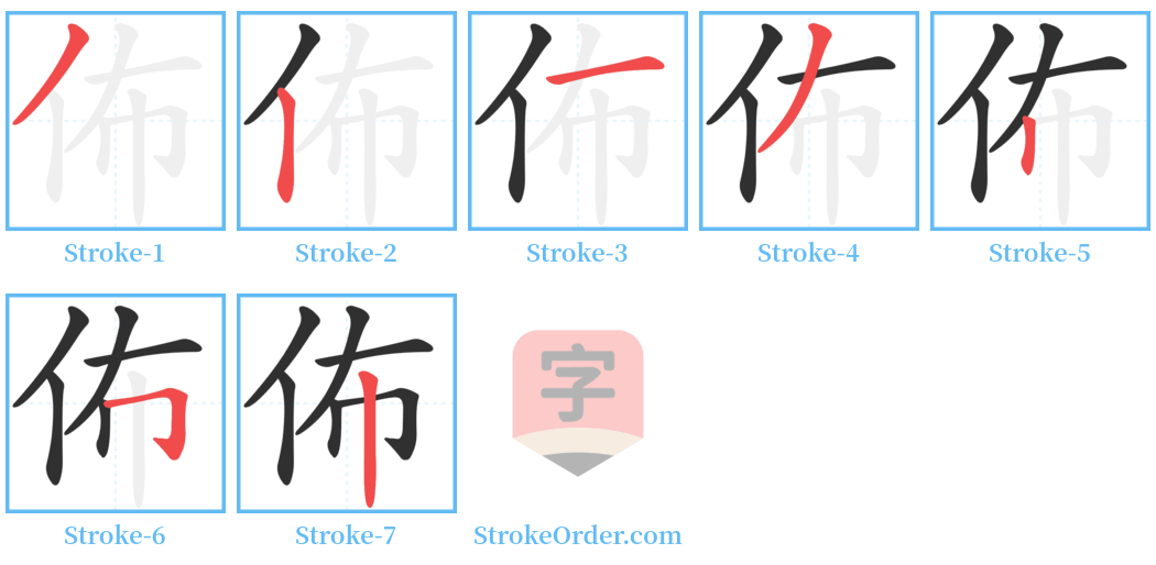 佈 Stroke Order Diagrams