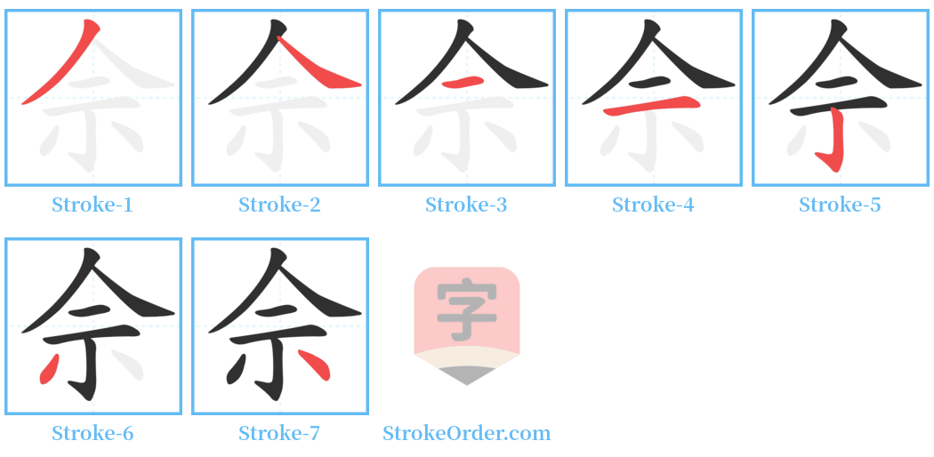 佘 Stroke Order Diagrams