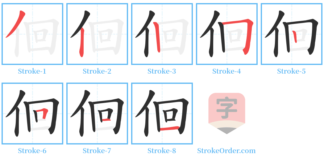 佪 Stroke Order Diagrams