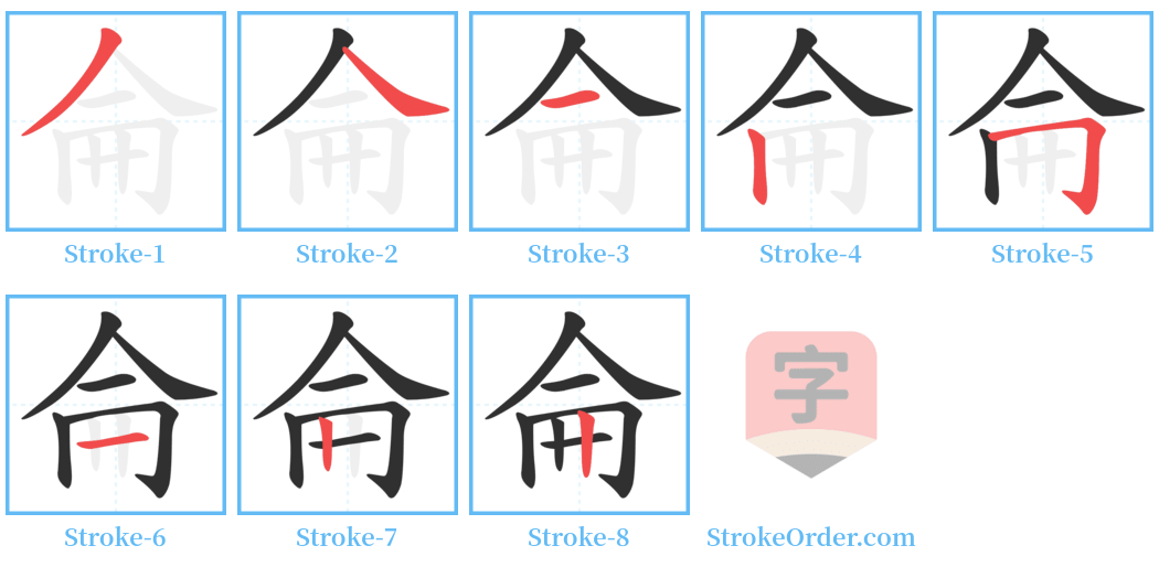侖 Stroke Order Diagrams