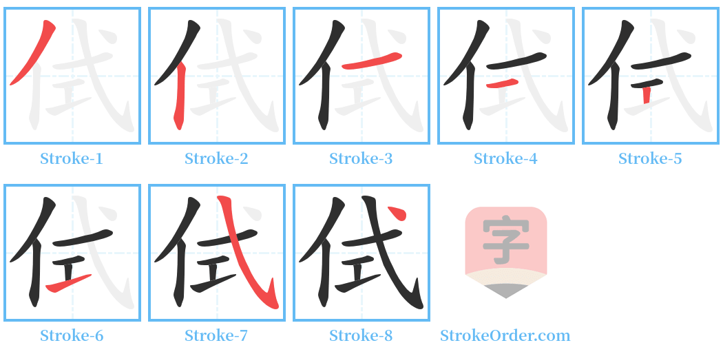 侙 Stroke Order Diagrams