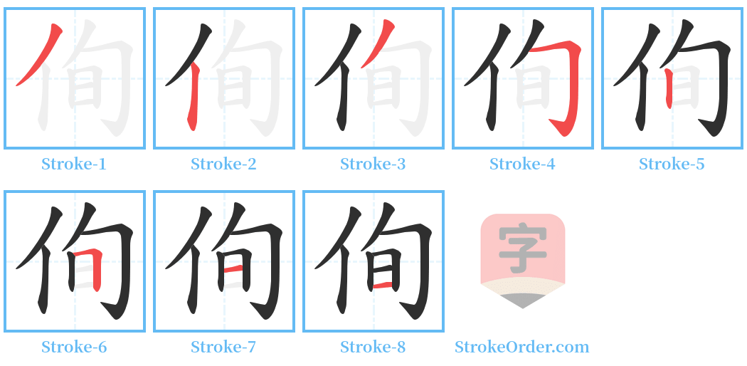 侚 Stroke Order Diagrams