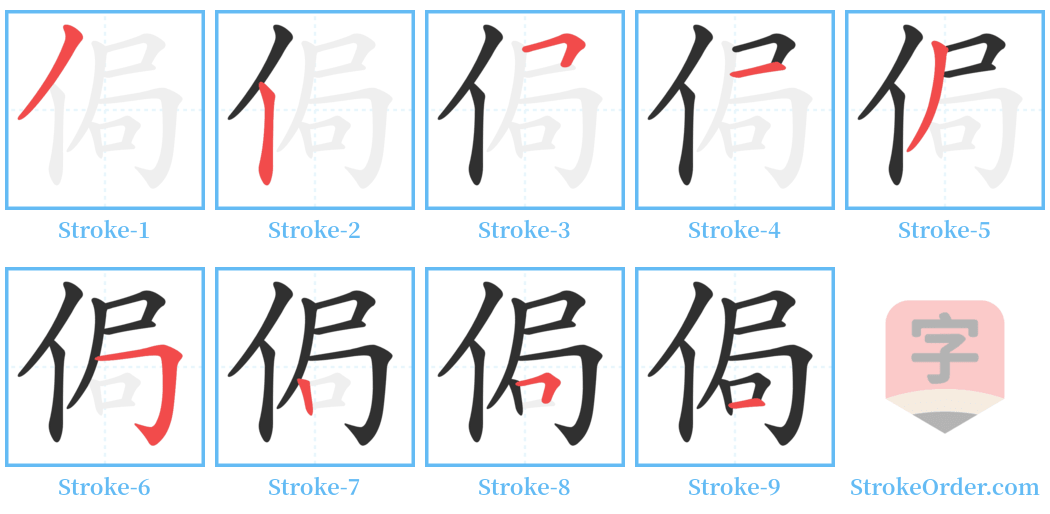 侷 Stroke Order Diagrams