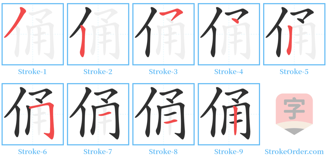 俑 Stroke Order Diagrams