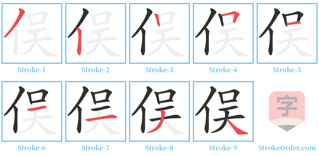 俣 Stroke Order Diagrams