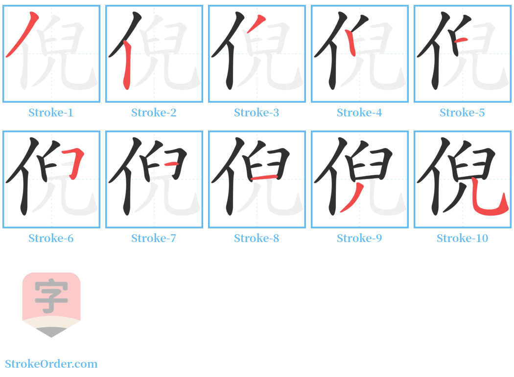 倪 Stroke Order Diagrams