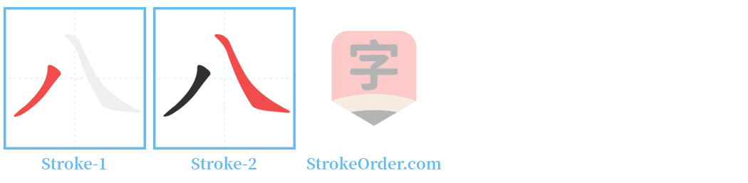 八 Stroke Order Diagrams