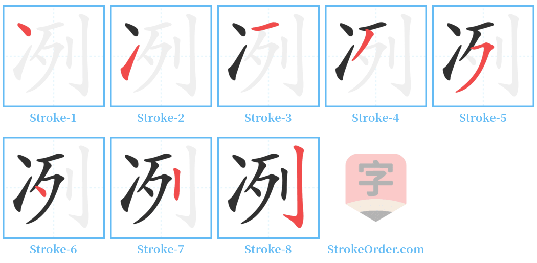 冽 Stroke Order Diagrams