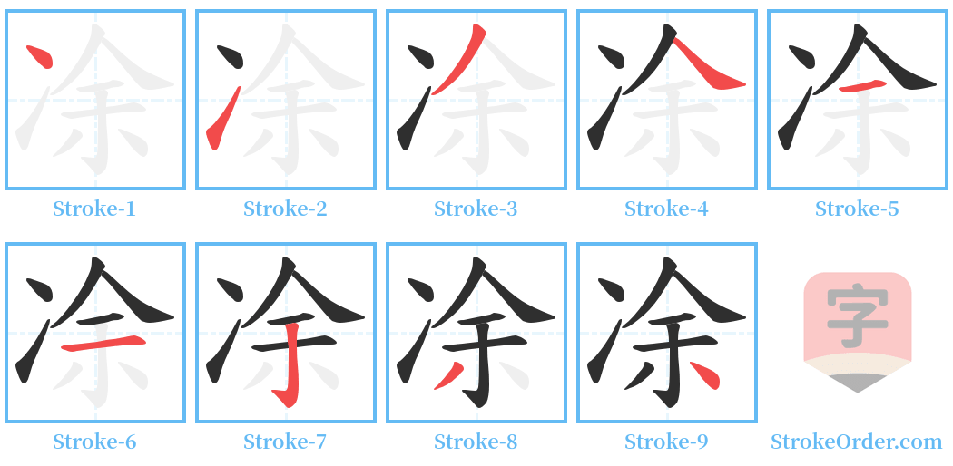 凃 Stroke Order Diagrams