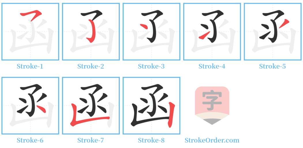 函 Stroke Order Diagrams