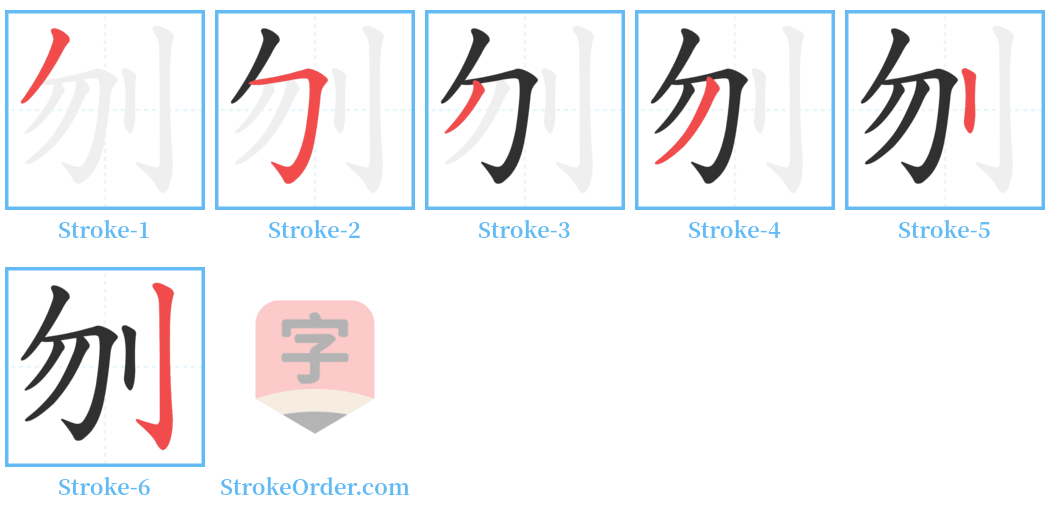 刎 Stroke Order Diagrams