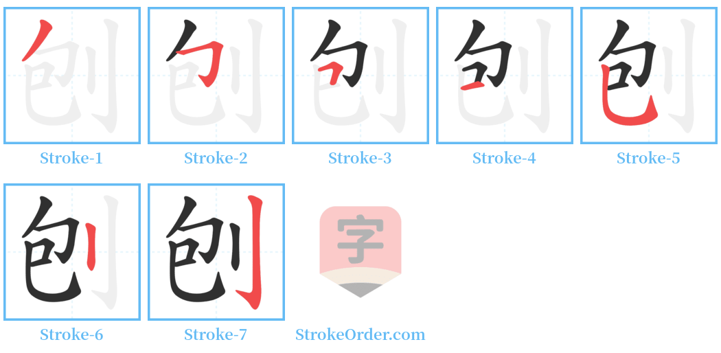 刨 Stroke Order Diagrams