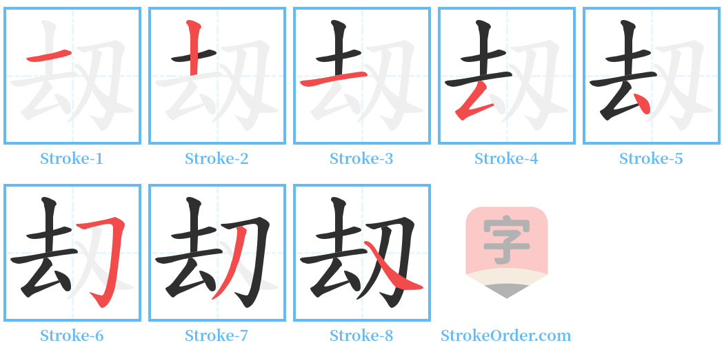 刼 Stroke Order Diagrams