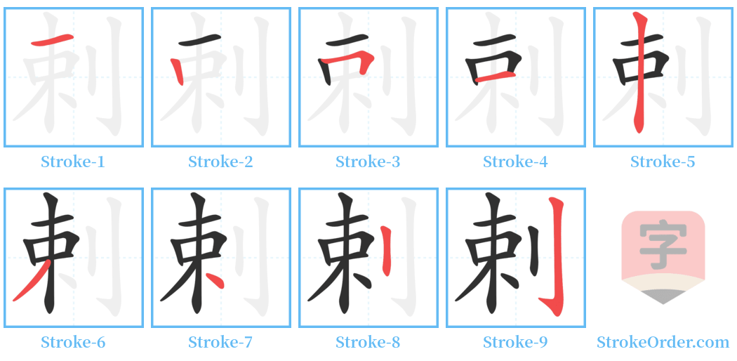 剌 Stroke Order Diagrams