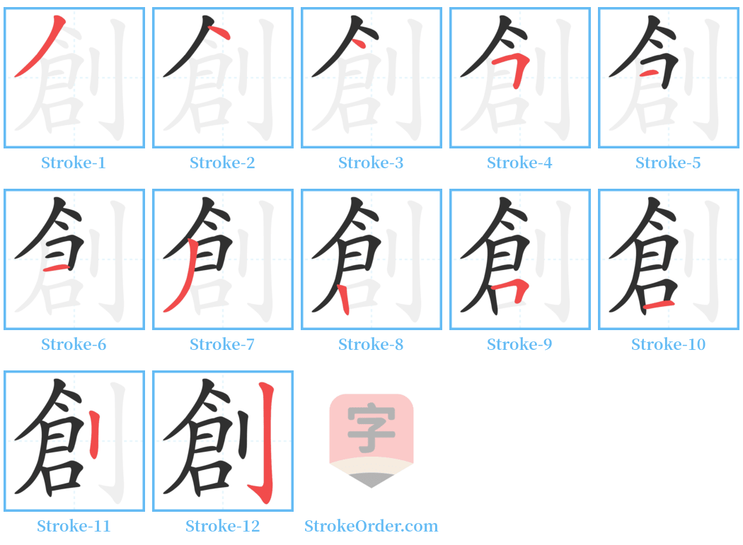 創 Stroke Order Diagrams