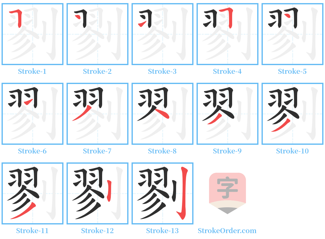 剹 Stroke Order Diagrams