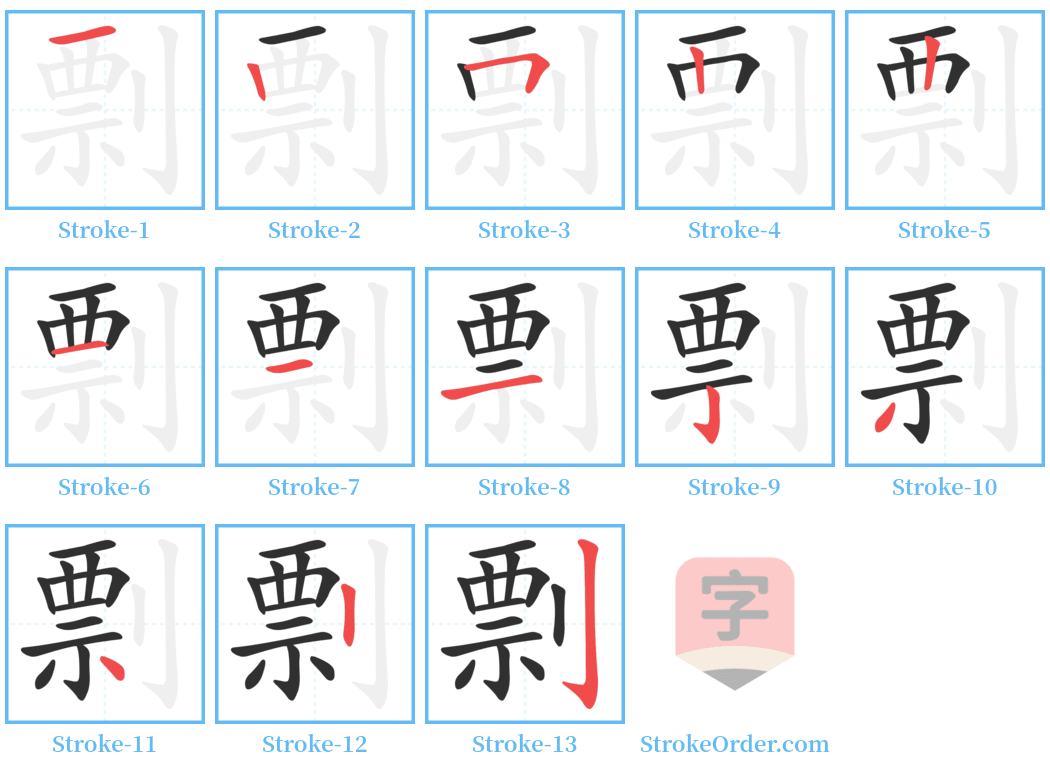 剽 Stroke Order Diagrams