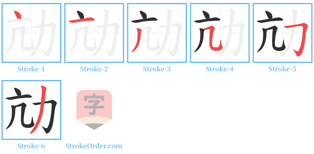 劥 Stroke Order Diagrams